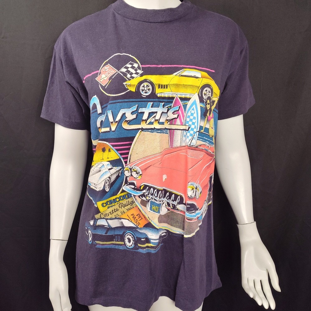 Corvette small tee shirt quilt pillow project graphic colorful classic cars FLAW